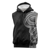 Traditional Polynesian Art Tattoos Sleeveless Hoodie Black Color - Polynesian Pride