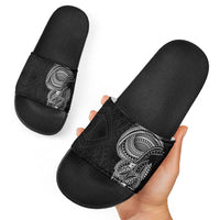 Traditional Polynesian Art Tattoos Slide Sandals Black Color - Polynesian Pride