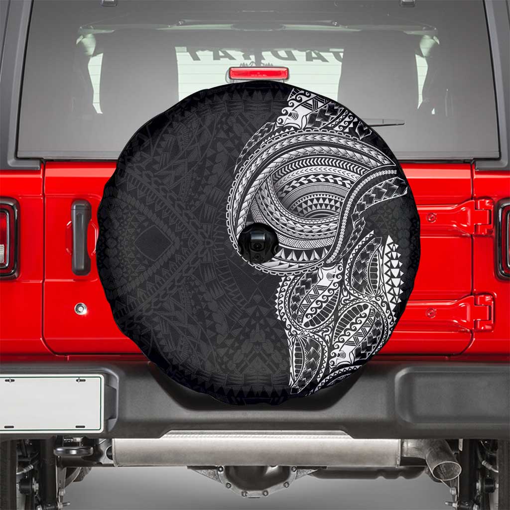Traditional Polynesian Art Tattoos Spare Tire Cover Black Color - Polynesian Pride
