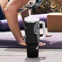 Traditional Polynesian Art Tattoos Tumbler With Handle Black Color - Polynesian Pride