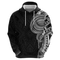 Traditional Polynesian Art Tattoos Zip Hoodie Black Color - Polynesian Pride