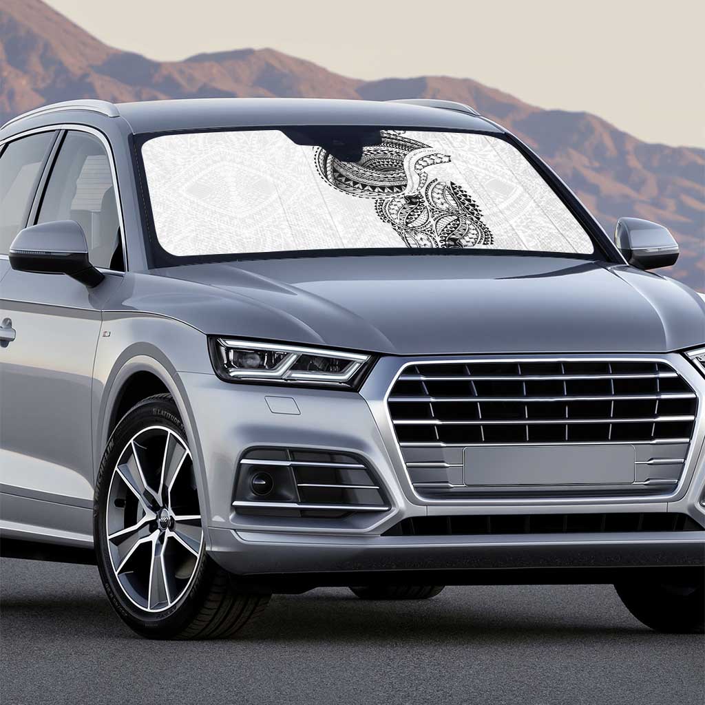 Traditional Polynesian Art Tattoos Auto Sun Shade White Color - Polynesian Pride