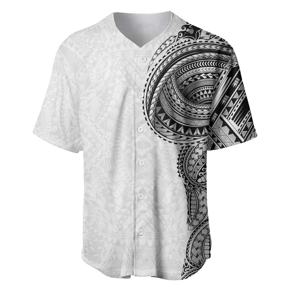 Traditional Polynesian Art Tattoos Baseball Jersey White Color - Polynesian Pride