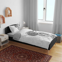 Traditional Polynesian Art Tattoos Bedding Set White Color - Polynesian Pride