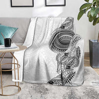 Traditional Polynesian Art Tattoos Blanket White Color - Polynesian Pride