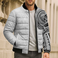 Traditional Polynesian Art Tattoos Bomber Puffer Jacket White Color - Polynesian Pride