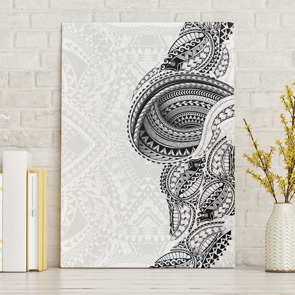 Traditional Polynesian Art Tattoos Canvas Wall Art White Color - Polynesian Pride