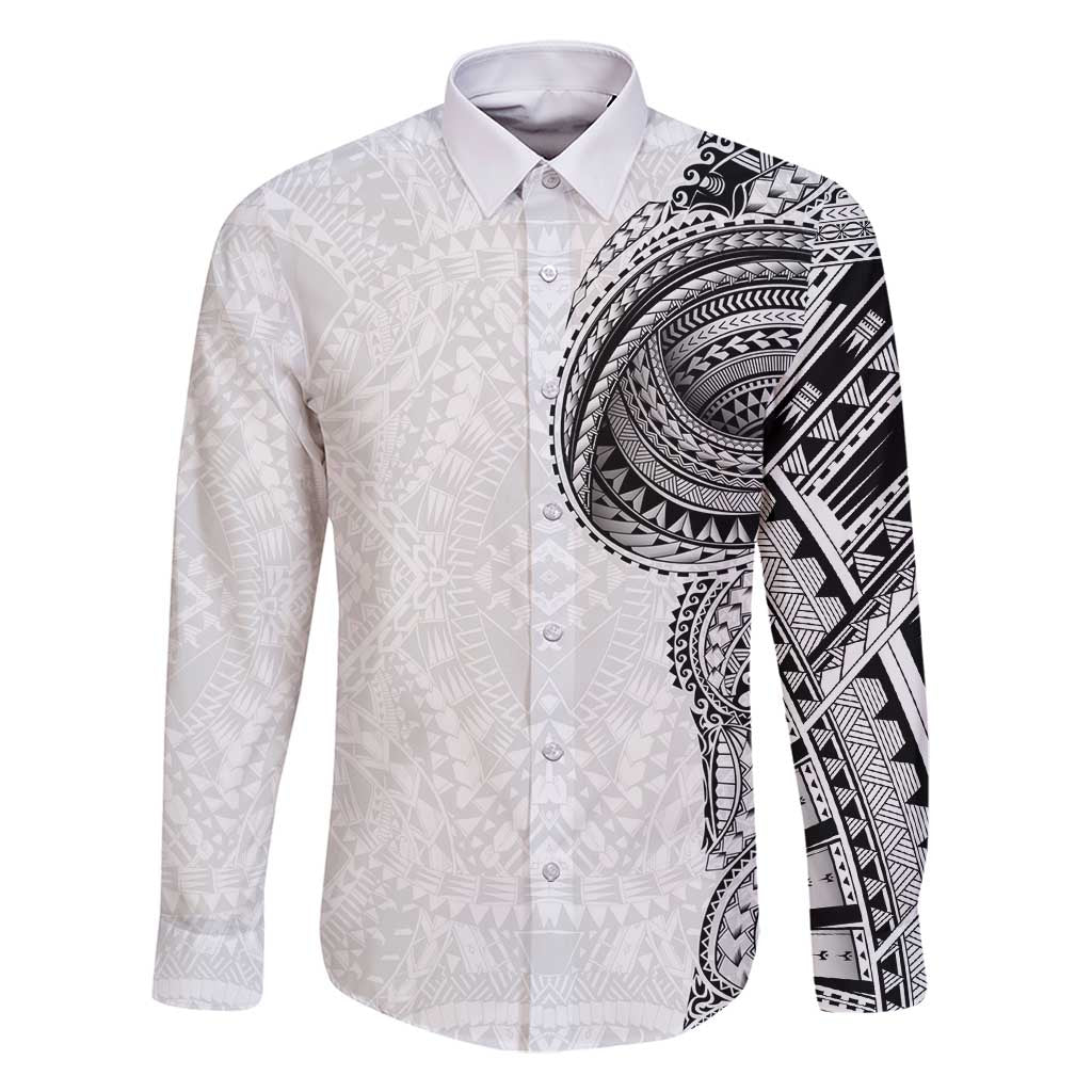 Traditional Polynesian Art Tattoos Family Matching Mermaid Dress and Hawaiian Shirt White Color - Polynesian Pride