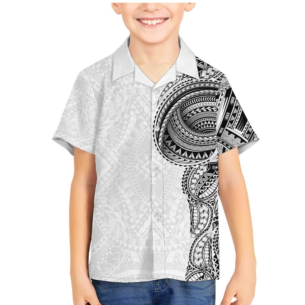 Traditional Polynesian Art Tattoos Family Matching Mermaid Dress and Hawaiian Shirt White Color - Polynesian Pride