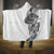 Traditional Polynesian Art Tattoos Hooded Blanket White Color - Polynesian Pride