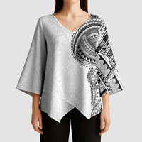 Traditional Polynesian Art Tattoos Kimono Sleeve Blouse White Color - Polynesian Pride
