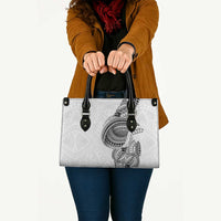 Traditional Polynesian Art Tattoos Leather Bag White Color - Polynesian Pride