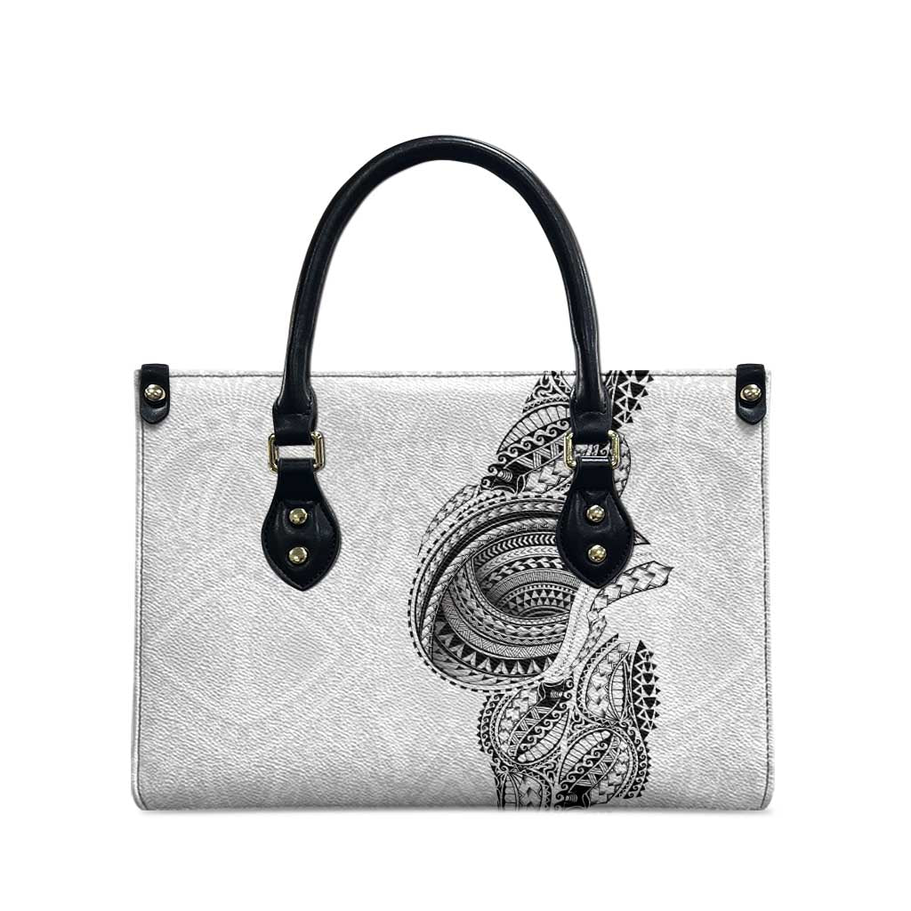 Traditional Polynesian Art Tattoos Leather Bag White Color - Polynesian Pride