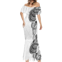 Traditional Polynesian Art Tattoos Mermaid Dress White Color - Polynesian Pride