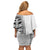Traditional Polynesian Art Tattoos Off Shoulder Short Dress White Color - Polynesian Pride