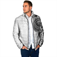 Traditional Polynesian Art Tattoos Padded Jacket White Color - Polynesian Pride