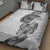 Traditional Polynesian Art Tattoos Quilt Bed Set White Color - Polynesian Pride
