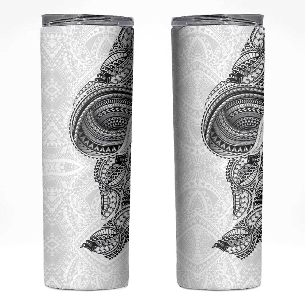 Traditional Polynesian Art Tattoos Skinny Tumbler White Color - Polynesian Pride