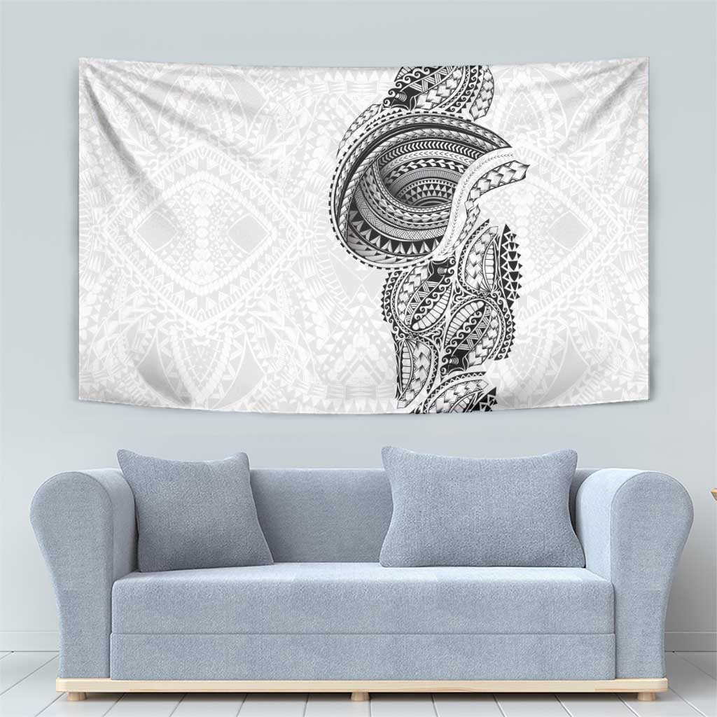Traditional Polynesian Art Tattoos Tapestry White Color - Polynesian Pride