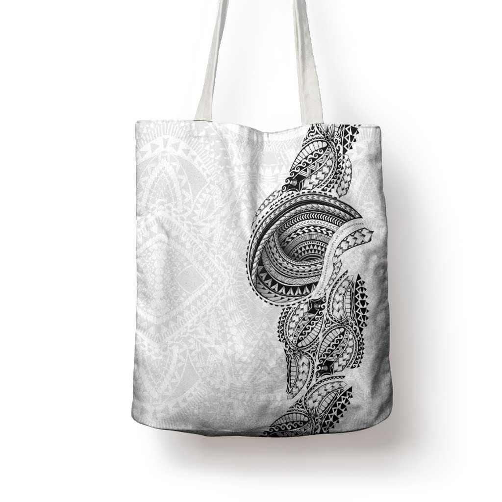 Traditional Polynesian Art Tattoos Tote Bag White Color - Polynesian Pride