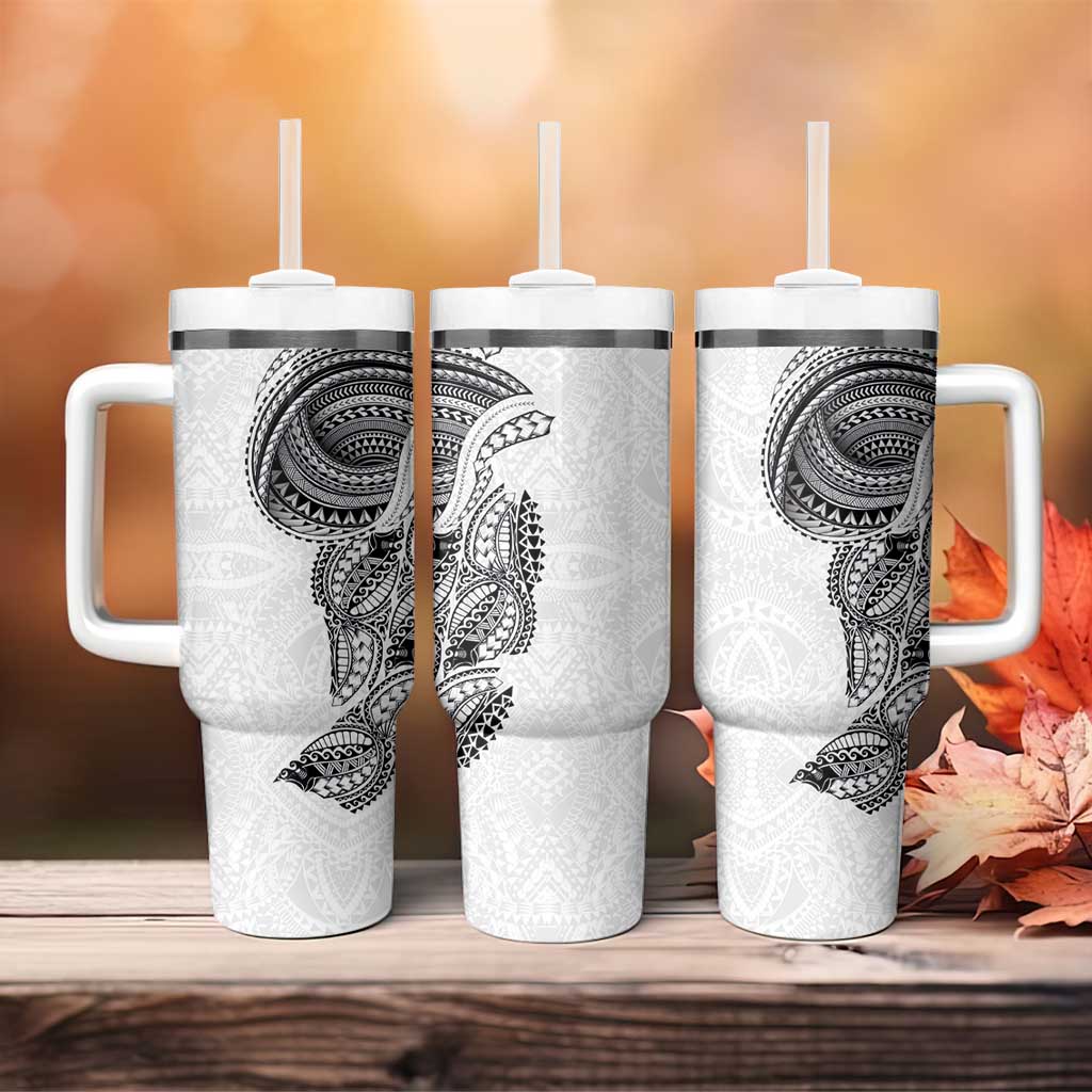 Traditional Polynesian Art Tattoos Tumbler With Handle White Color - Polynesian Pride