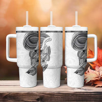 Traditional Polynesian Art Tattoos Tumbler With Handle White Color - Polynesian Pride