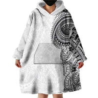 Traditional Polynesian Art Tattoos Wearable Blanket Hoodie White Color - Polynesian Pride