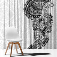 Traditional Polynesian Art Tattoos Window Curtain White Color - Polynesian Pride
