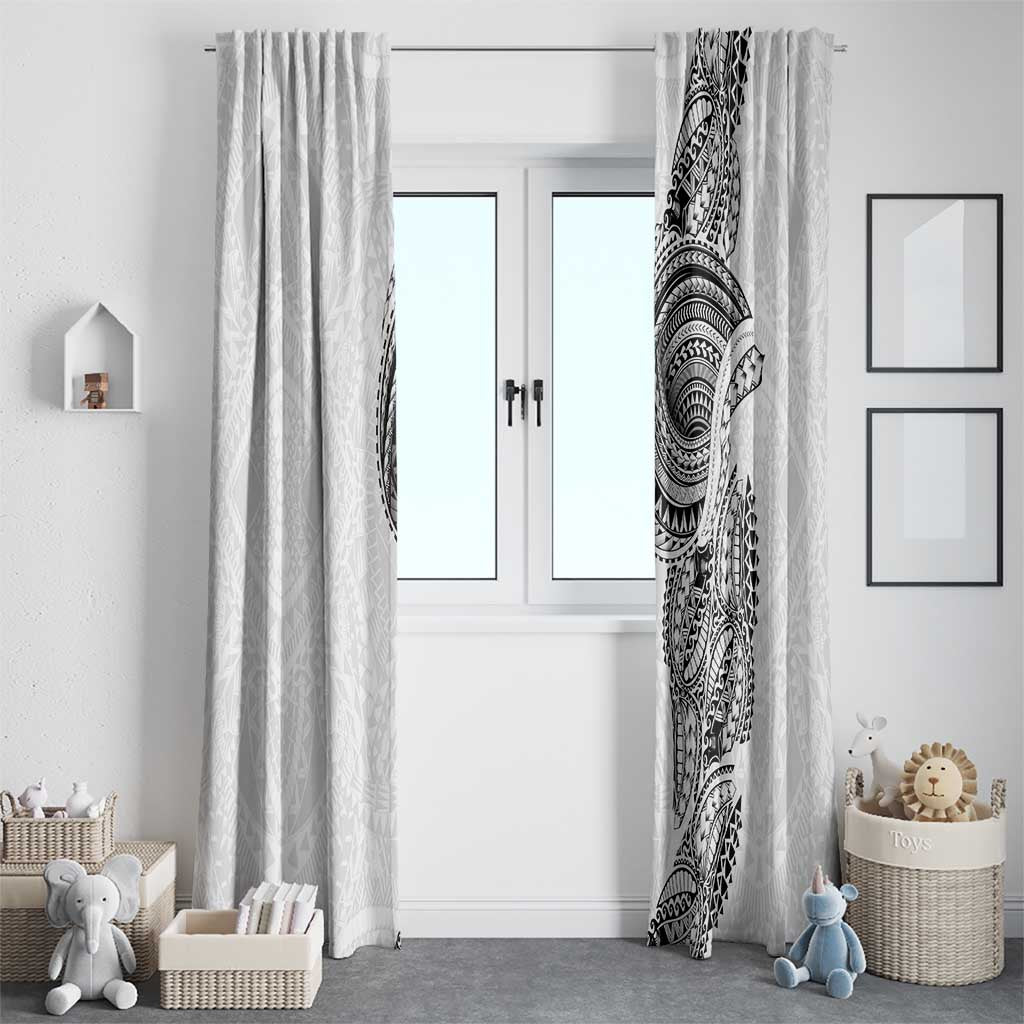 Traditional Polynesian Art Tattoos Window Curtain White Color - Polynesian Pride