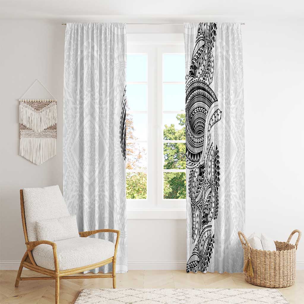 Traditional Polynesian Art Tattoos Window Curtain White Color - Polynesian Pride