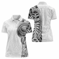 Traditional Polynesian Art Tattoos Women Polo Shirt White Color - Polynesian Pride
