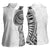 Traditional Polynesian Art Tattoos Women Sleeveless Polo Shirt White Color - Polynesian Pride
