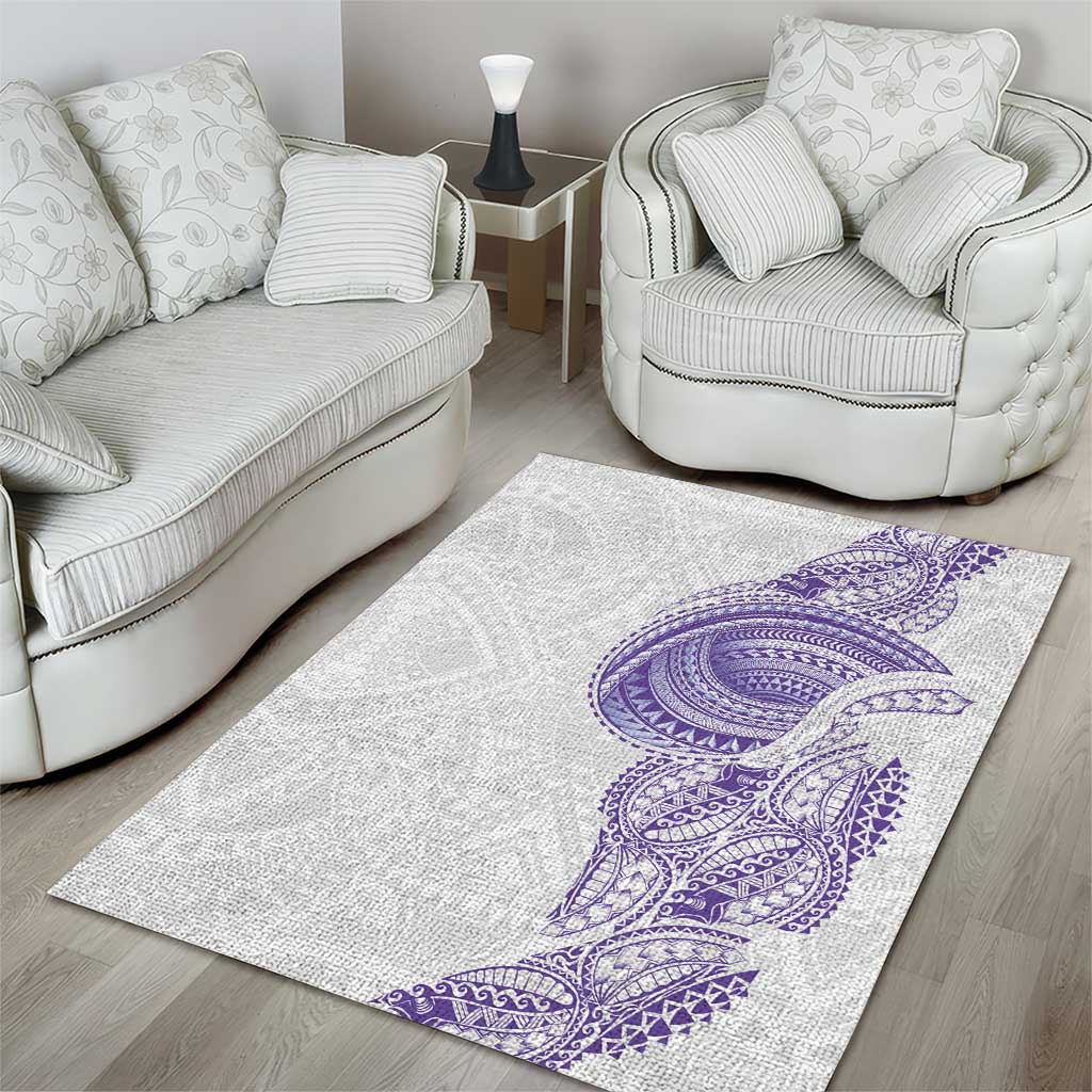 Traditional Polynesian Art Tattoos Area Rug Purple Color - Polynesian Pride