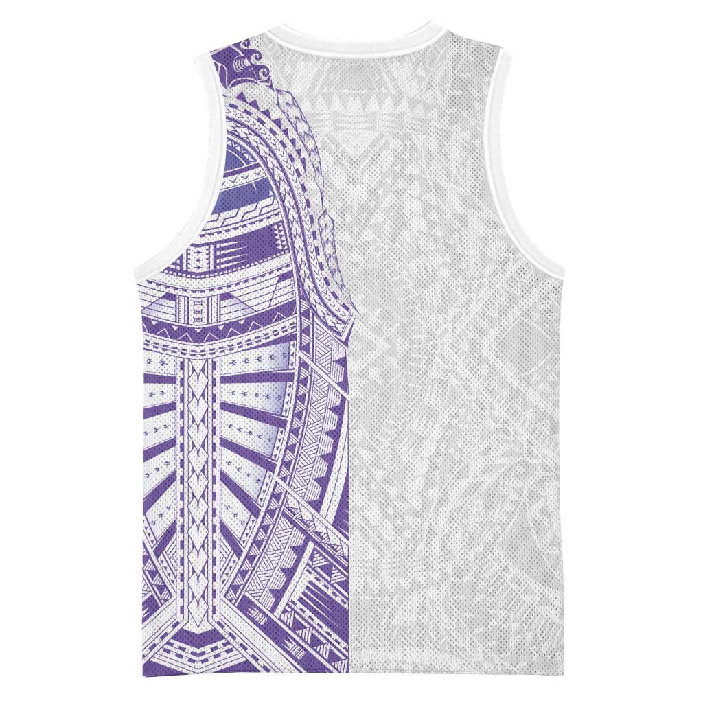 Traditional Polynesian Art Tattoos Basketball Jersey Purple Color - Polynesian Pride