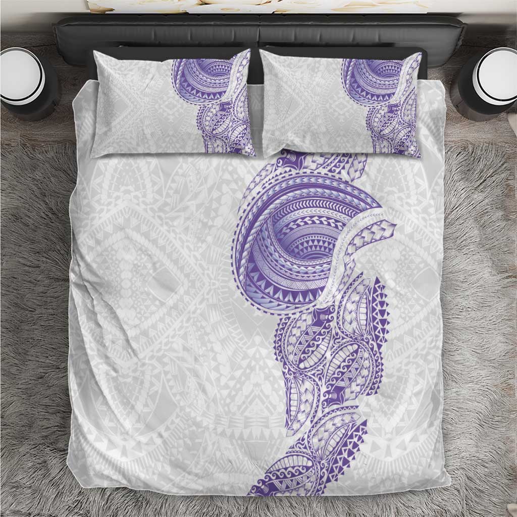 Traditional Polynesian Art Tattoos Bedding Set Purple Color - Polynesian Pride