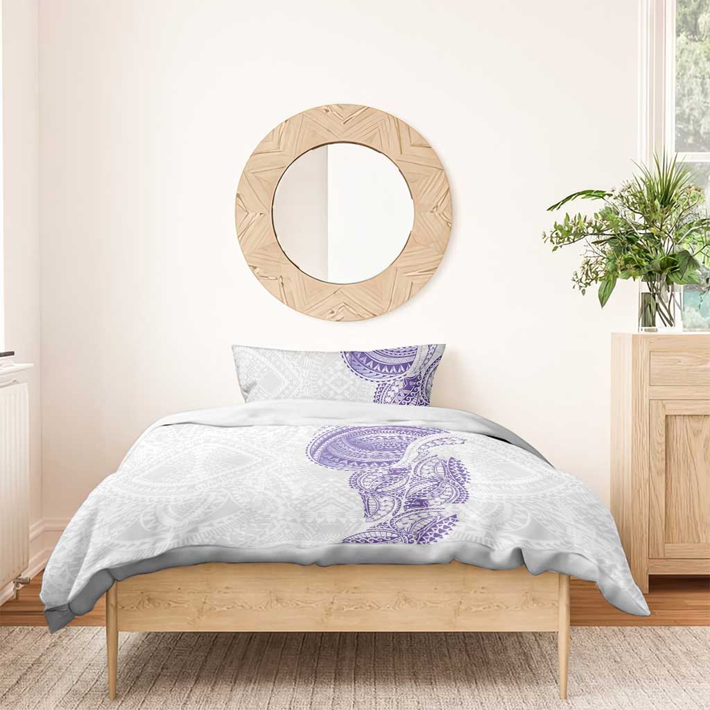 Traditional Polynesian Art Tattoos Bedding Set Purple Color - Polynesian Pride