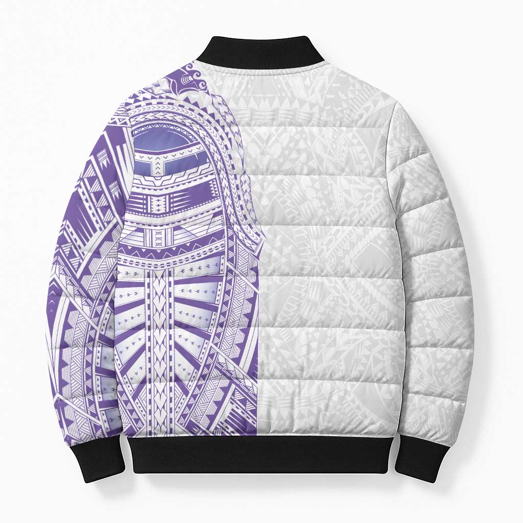 Traditional Polynesian Art Tattoos Bomber Puffer Jacket Purple Color - Polynesian Pride