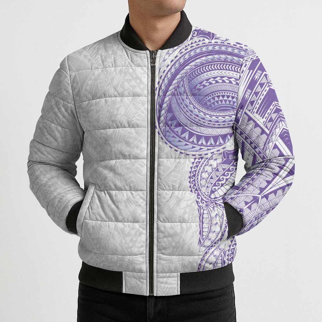 Traditional Polynesian Art Tattoos Bomber Puffer Jacket Purple Color - Polynesian Pride