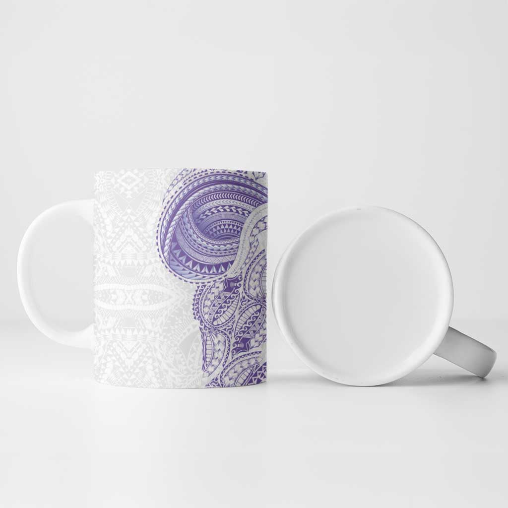 Traditional Polynesian Art Tattoos Ceramic Mug Purple Color - Polynesian Pride