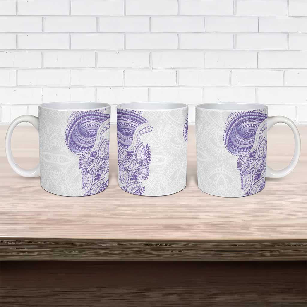 Traditional Polynesian Art Tattoos Ceramic Mug Purple Color - Polynesian Pride