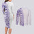 Traditional Polynesian Art Tattoos Couples Matching Long Sleeve Bodycon Dress and Long Sleeve Button Shirt Purple Color - Polynesian Pride