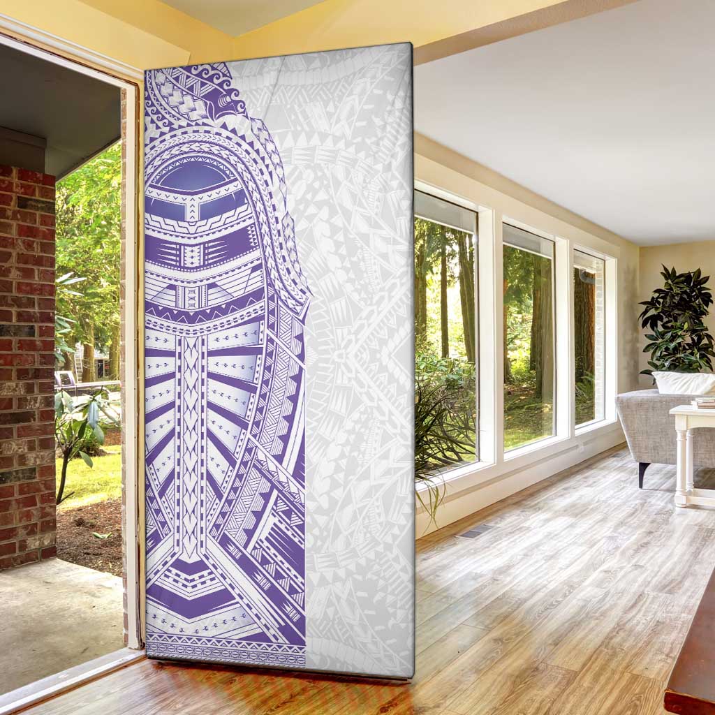 Traditional Polynesian Art Tattoos Door Cover Purple Color - Polynesian Pride