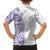 Traditional Polynesian Art Tattoos Family Matching Off The Shoulder Long Sleeve Dress and Hawaiian Shirt Purple Color - Polynesian Pride