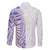 Traditional Polynesian Art Tattoos Family Matching Off The Shoulder Long Sleeve Dress and Hawaiian Shirt Purple Color - Polynesian Pride