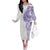 Traditional Polynesian Art Tattoos Family Matching Off The Shoulder Long Sleeve Dress and Hawaiian Shirt Purple Color - Polynesian Pride