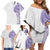 Traditional Polynesian Art Tattoos Family Matching Off Shoulder Short Dress and Hawaiian Shirt Purple Color - Polynesian Pride