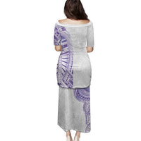 Traditional Polynesian Art Tattoos Family Matching Puletasi and Hawaiian Shirt Purple Color - Polynesian Pride