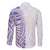 Traditional Polynesian Art Tattoos Family Matching Short Sleeve Bodycon Dress and Hawaiian Shirt Purple Color - Polynesian Pride