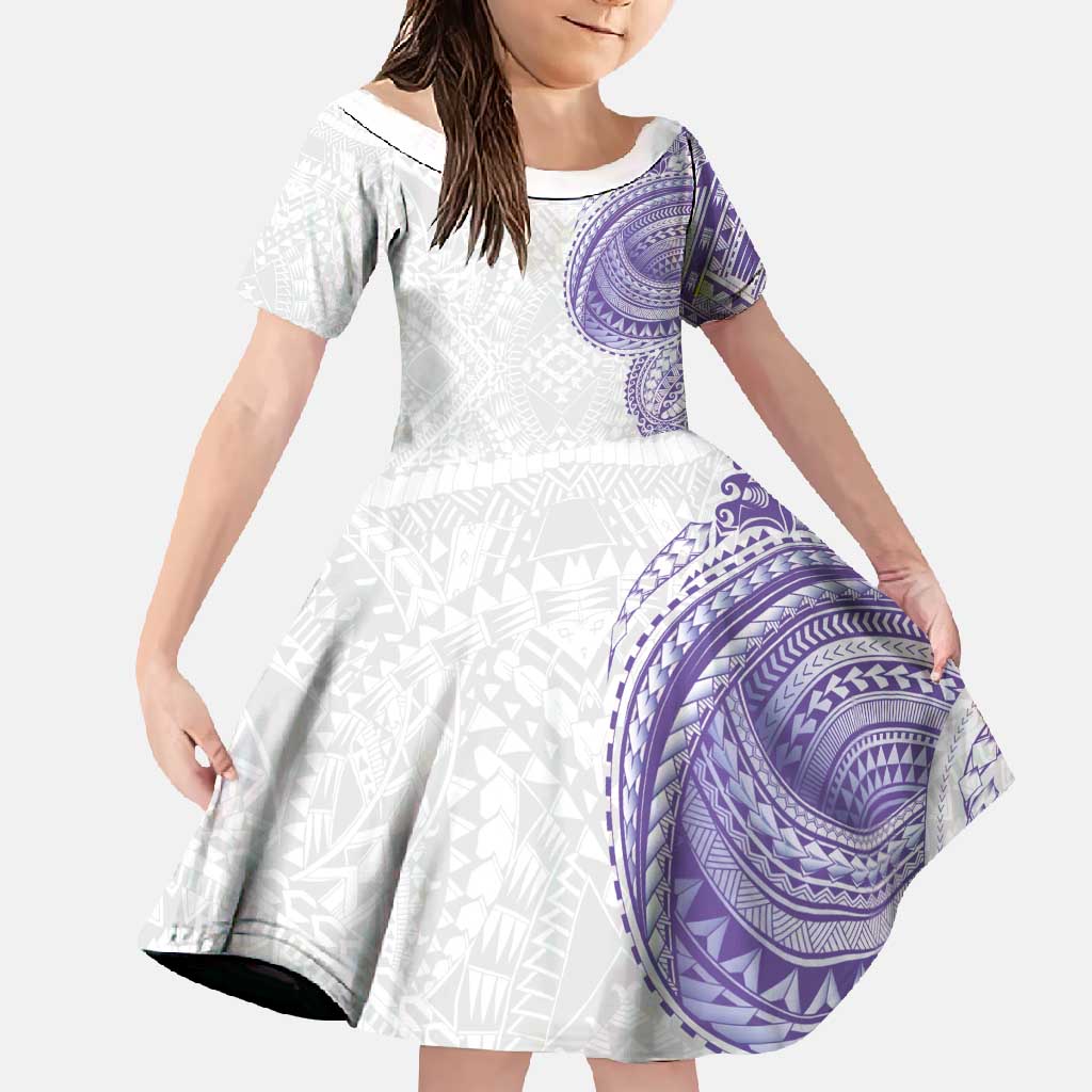 Traditional Polynesian Art Tattoos Family Matching Summer Maxi Dress and Hawaiian Shirt Purple Color - Polynesian Pride