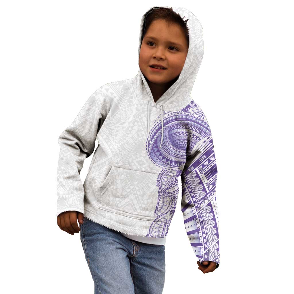 Traditional Polynesian Art Tattoos Kid Hoodie Purple Color - Polynesian Pride